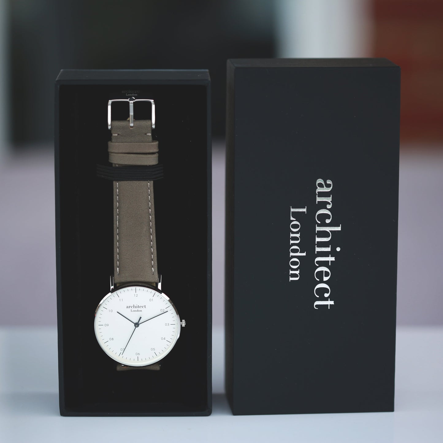 Handwriting Engraving - Men's Architect Zephyr + Urban Grey Strap