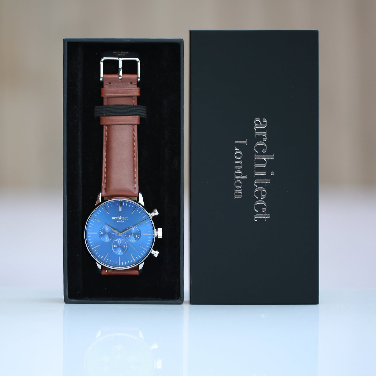 Modern Font Engraving - Men's Architect Motivator With Walnut Strap