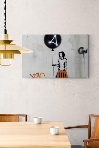 Banksy Inspired Girl With Black Balloon Canvas