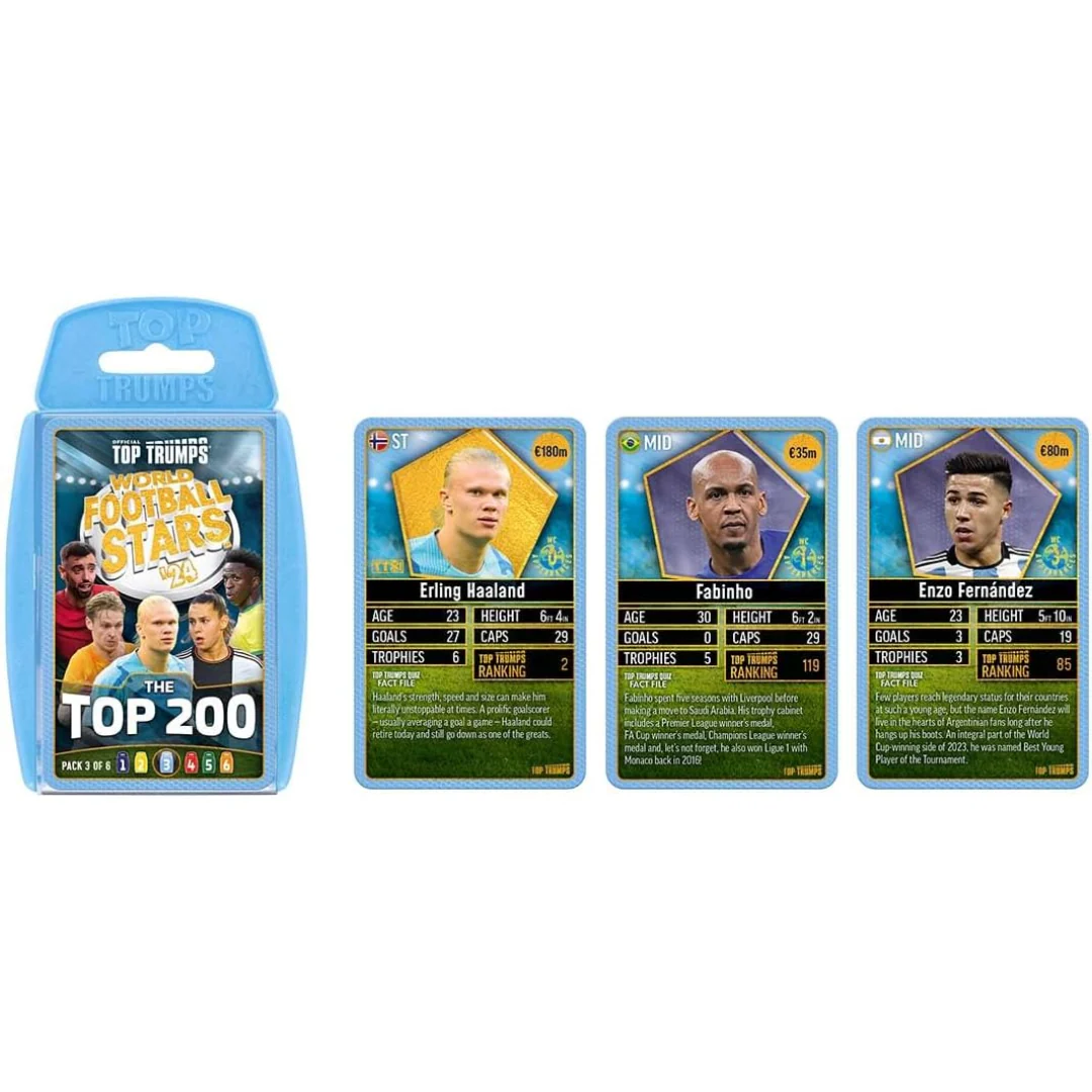 World Football Stars Top 200 - Pack 3 Top Trumps Card Game