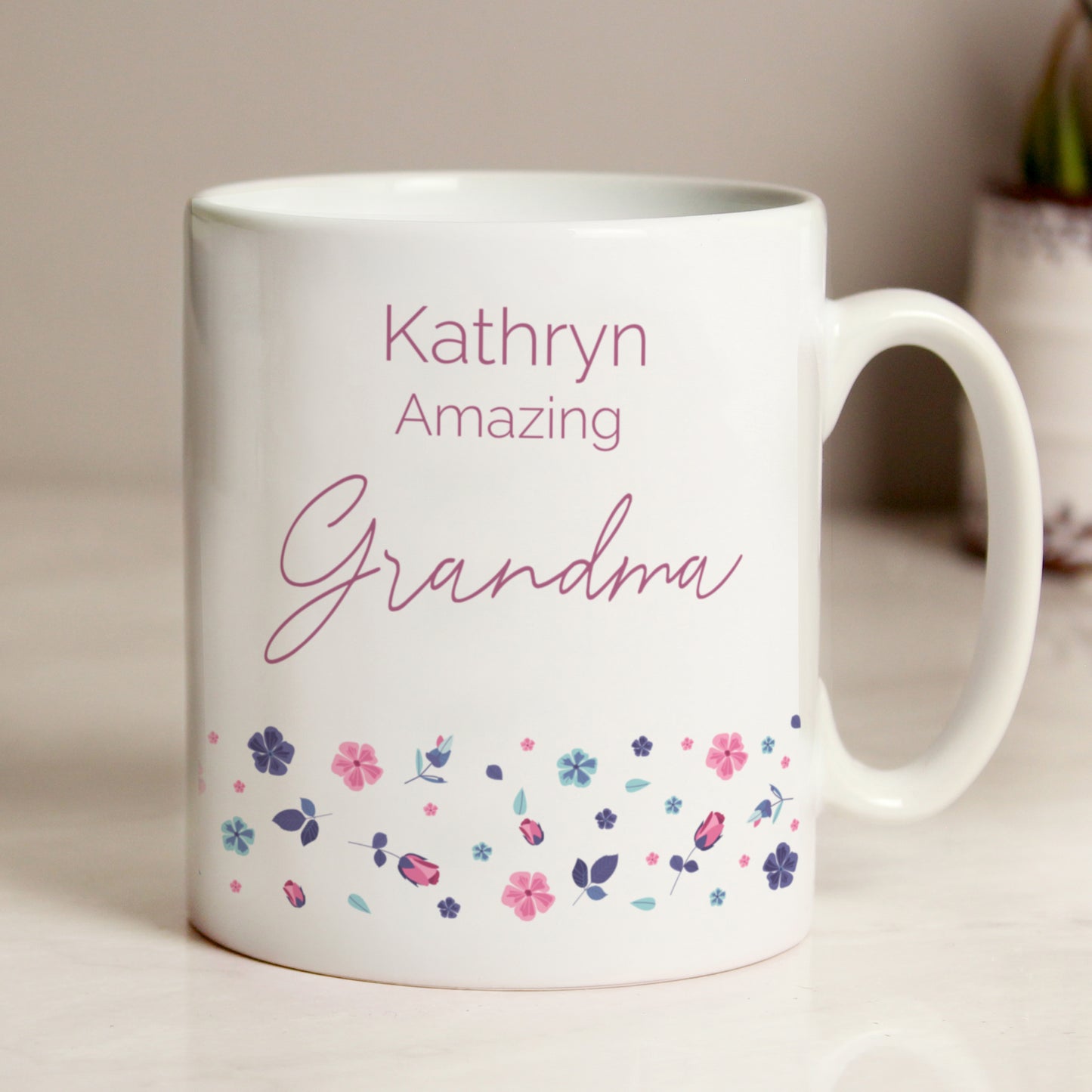 Personalised 'Amazing' Floral Mug