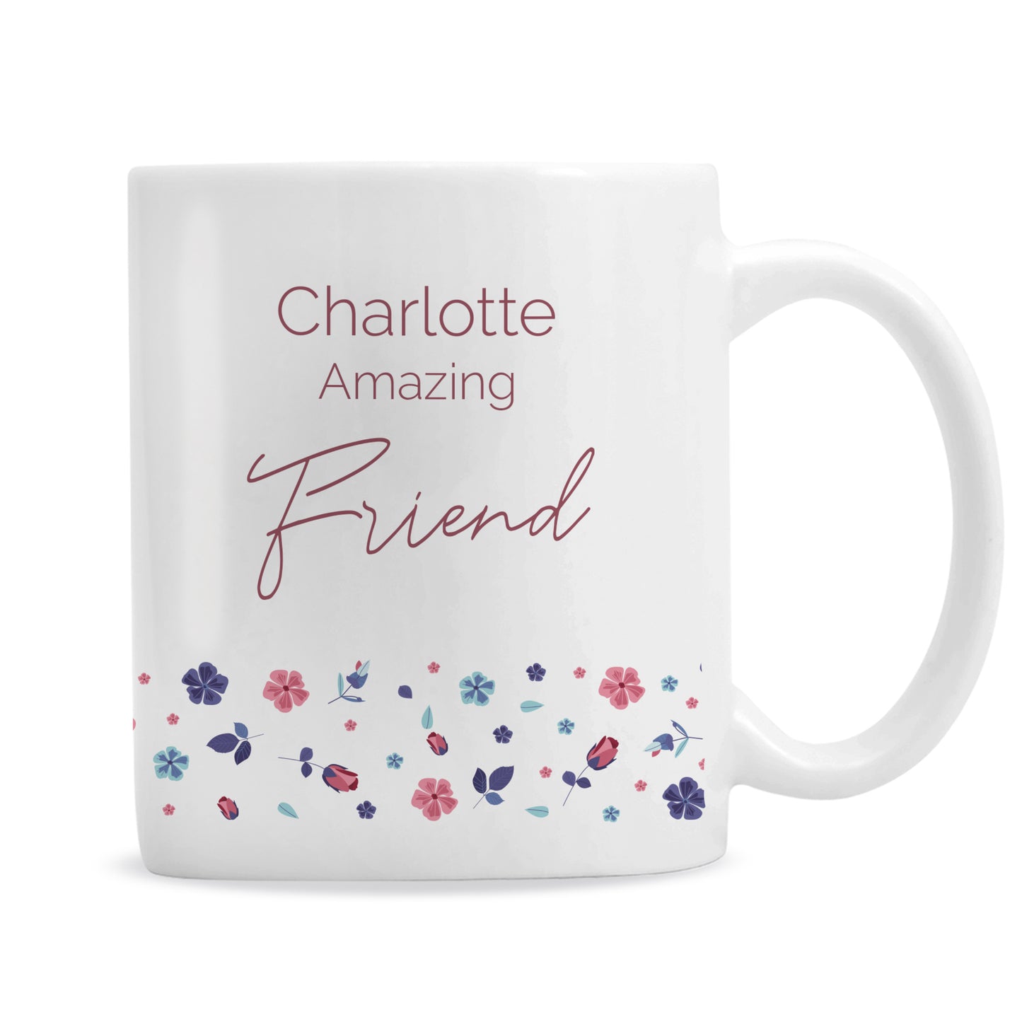 Personalised 'Amazing' Floral Mug