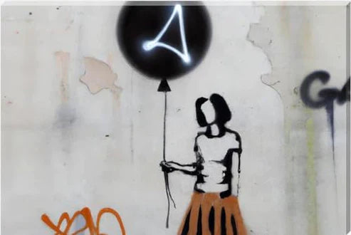 Banksy Inspired Girl With Black Balloon Canvas