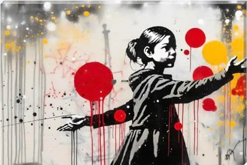 Banksy Inspired Splash Dance Canvas