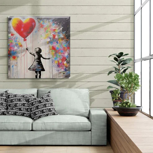 Banksy Inspired Girl With Balloon Canvas