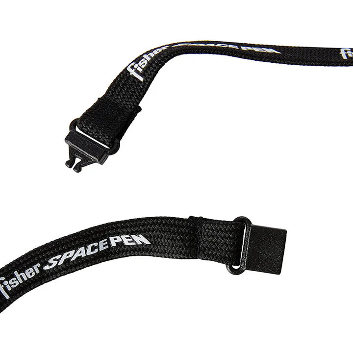 Fisher Space Bullet - Black with D Ring and Black Fisher Lanyard Neck Chain Pen