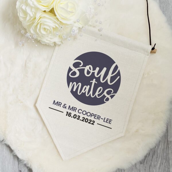 Soulmates Personalised Pennant Flag