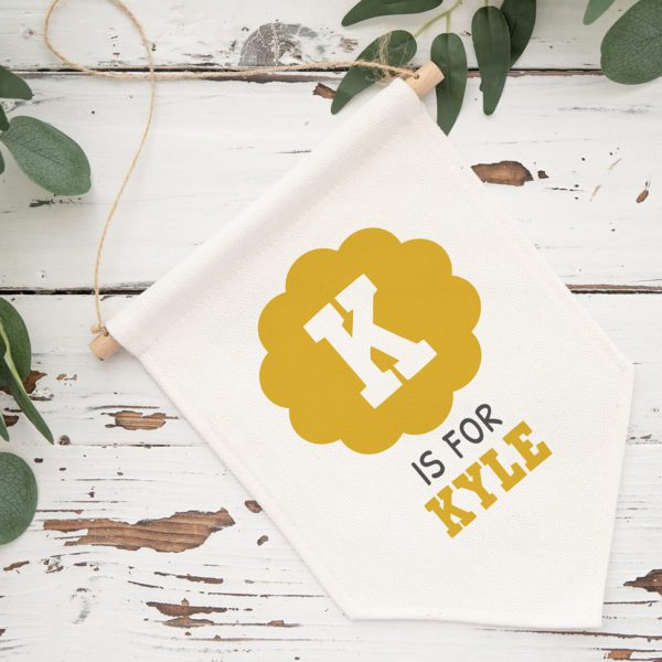Bubble Alphabet Personalised Pennant Flag