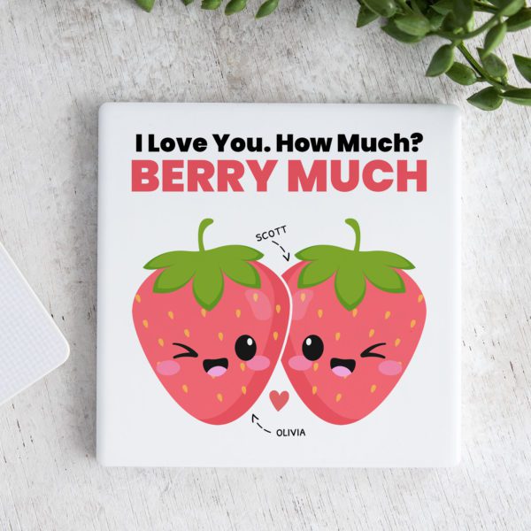 Berry Much Personalised Ceramic Coaster