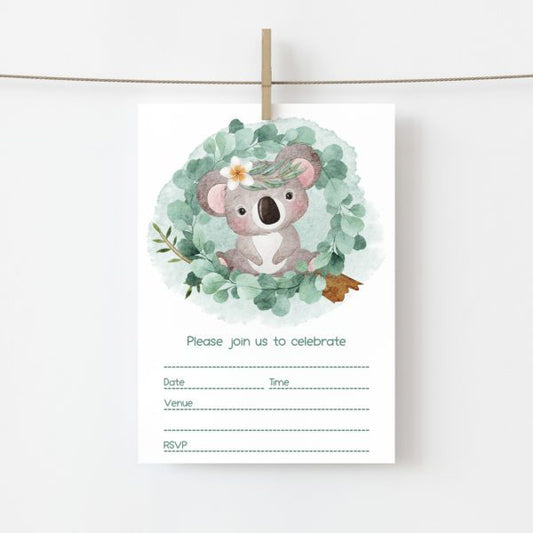 Koala Blush Party Invites (10pk)