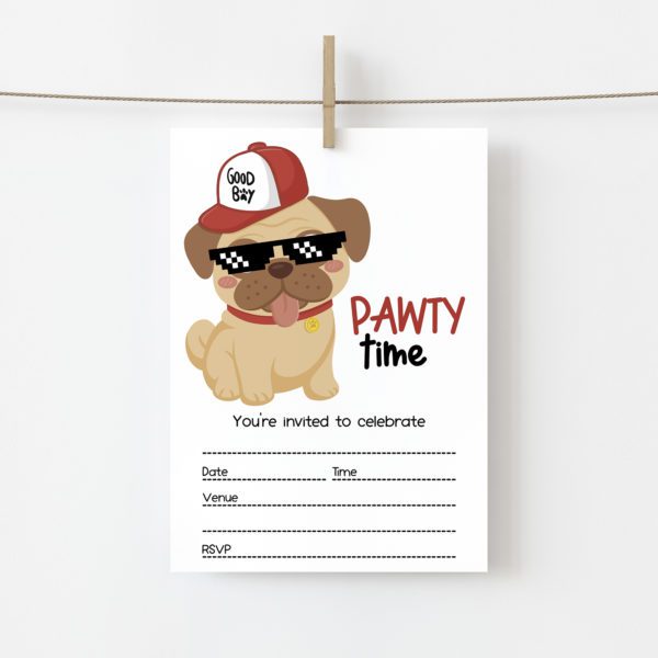 Pug Life Party Invites (10pk)