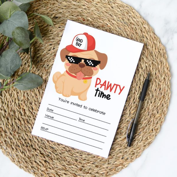 Pug Life Party Invites (10pk)