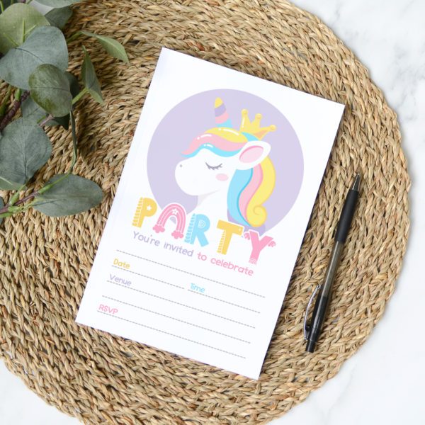 Unicorn Profile Party Invites (10pk)