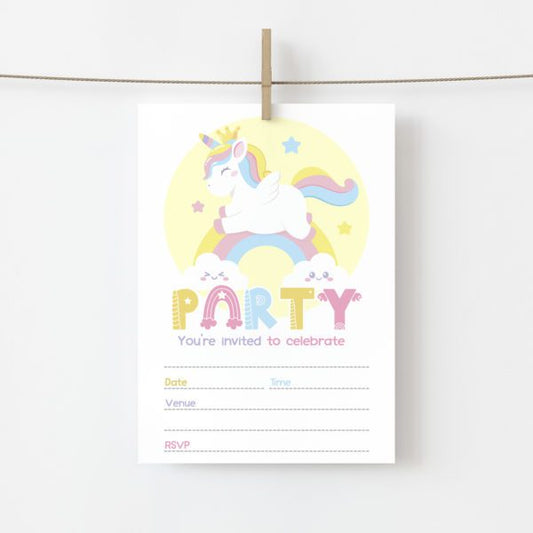 Sweet Unicorn Party Invites (10pk)