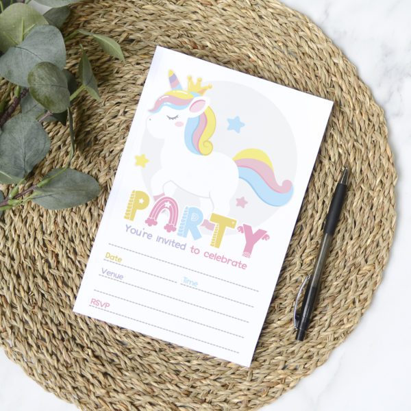 Unicorn Sparkle Party Invites (10pk)