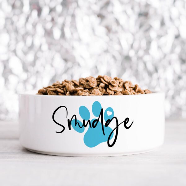 Blue Pawprint Personalised Pet Bowl