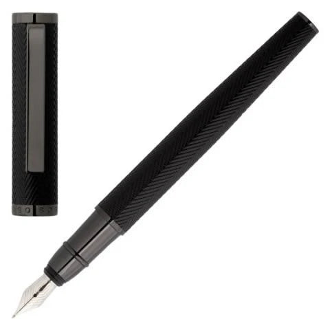 Hugo Boss Formation Herringbone Gunmetal Fountain Pen