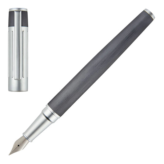 Hugo Boss Gear Ribs Gunmetal Fountain Pen