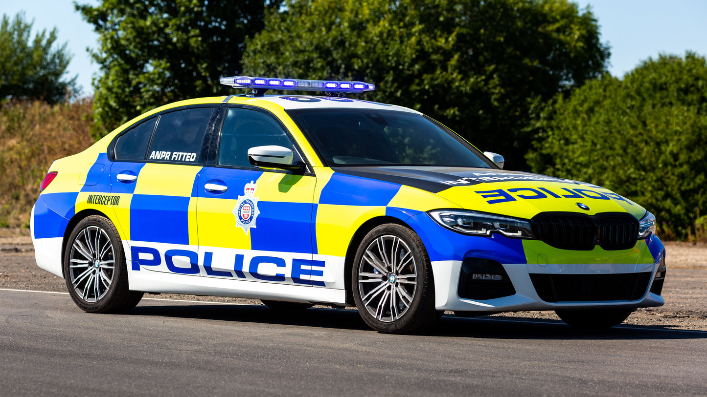 Police Interceptor Driving With High Speed Passenger Ride