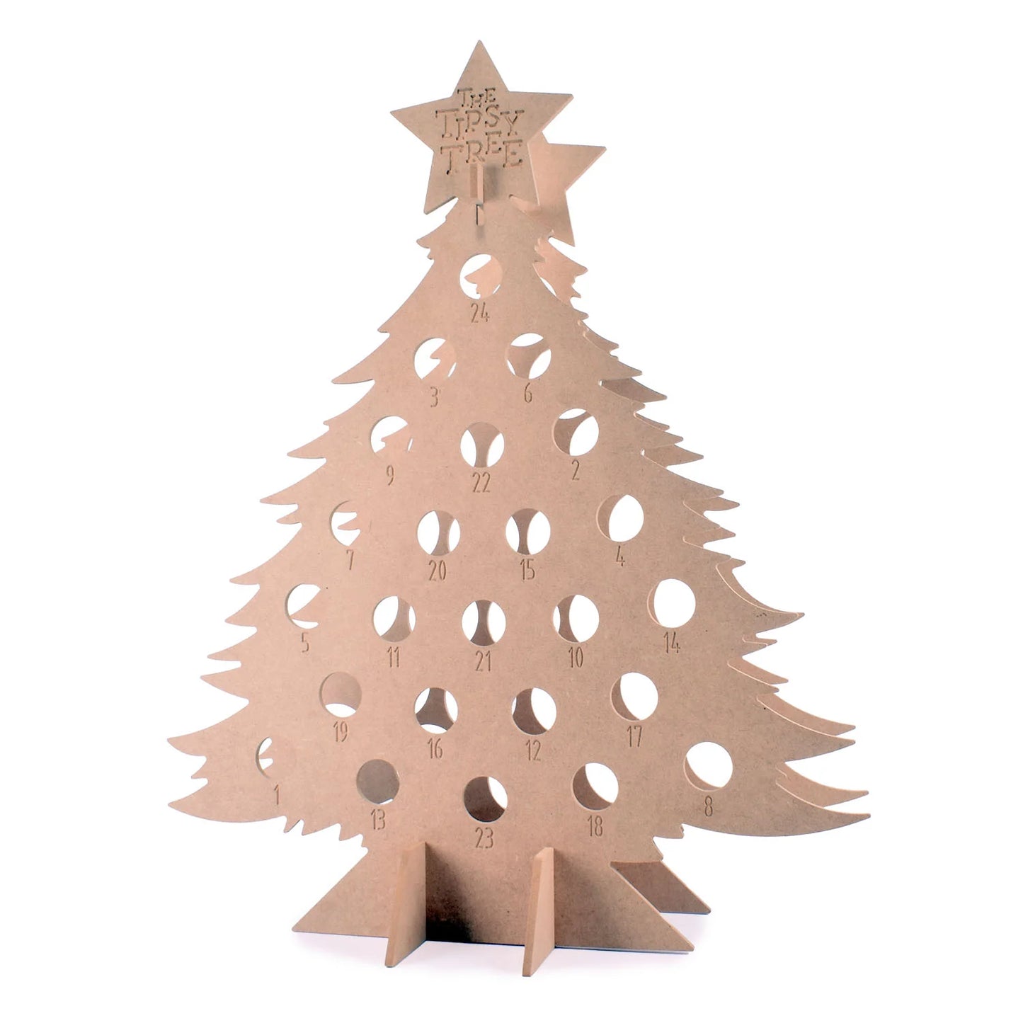 Tall Tipsy Tree Wooden Advent Calendar (Tree Only)