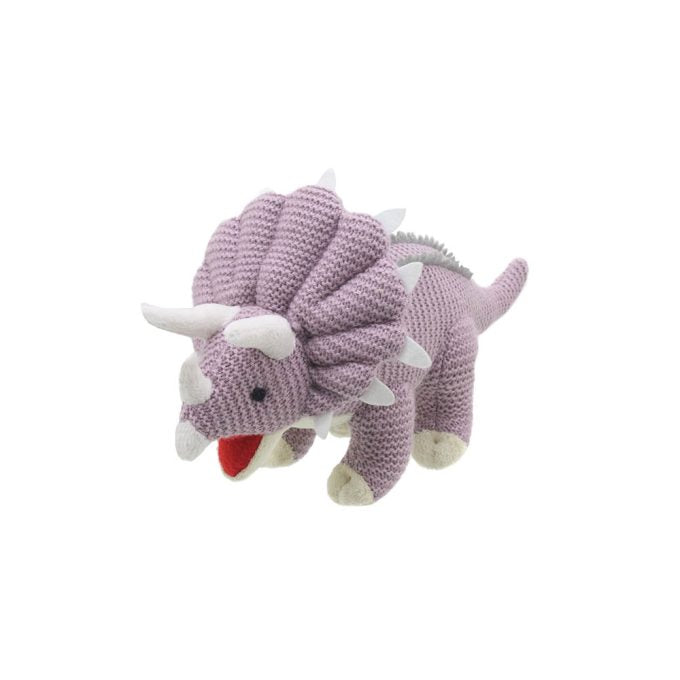 Wilberry Knitted Lilac Triceratops Soft Toy