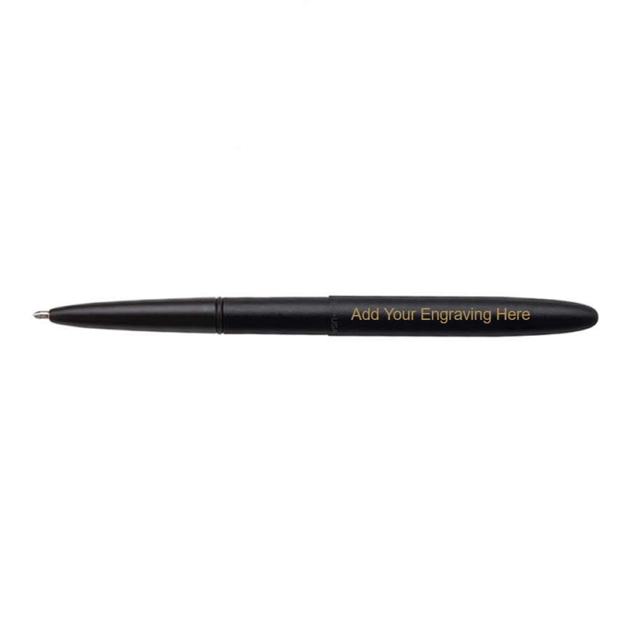 Fisher Space Bullet - Black with D Ring and Black Fisher Lanyard Neck Chain Pen