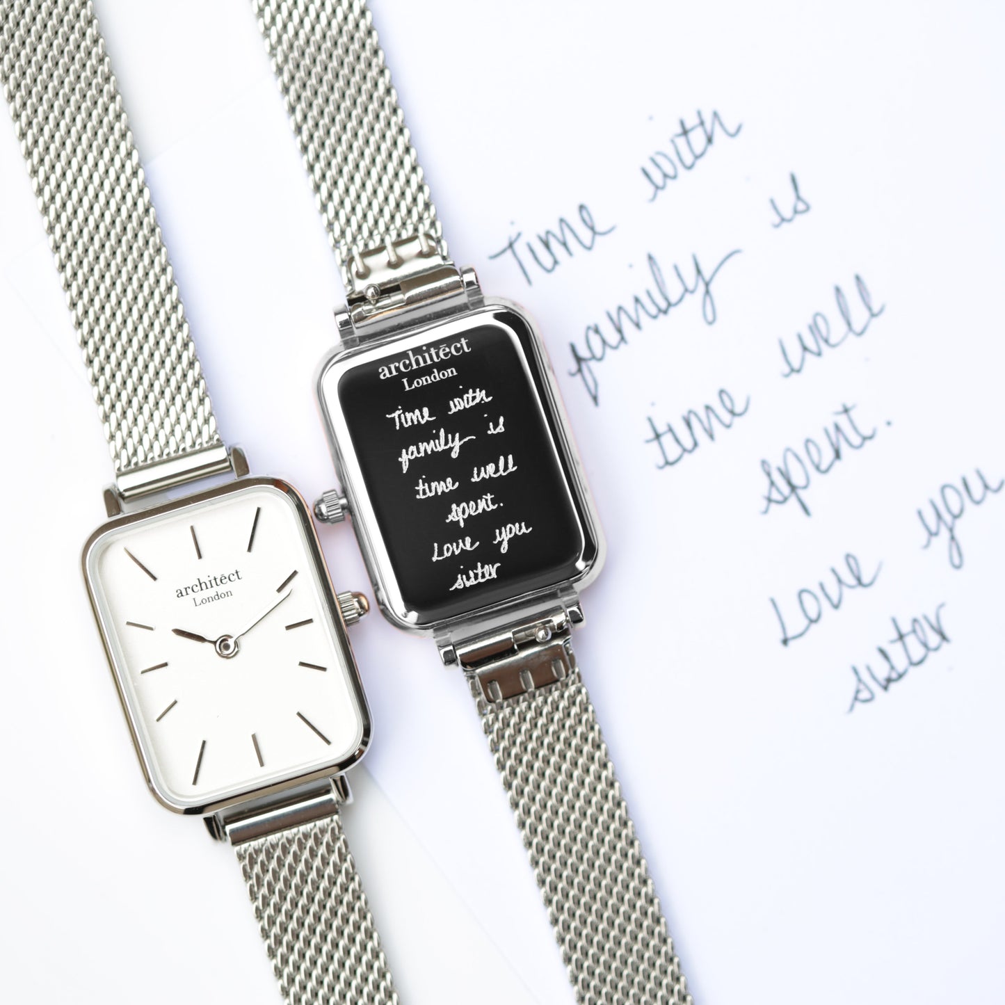 Ladies Architēct Lille - Cloud Silver - Handwriting Engraving - Wear We Met