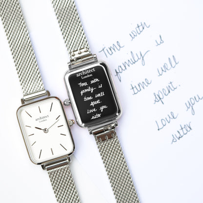 Ladies Architēct Lille - Cloud Silver - Handwriting Engraving - Wear We Met
