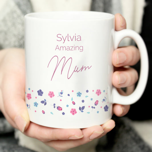 Personalised 'Amazing' Floral Mug