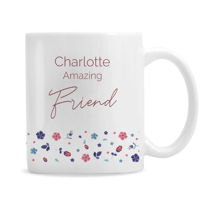 Personalised 'Amazing' Floral Mug