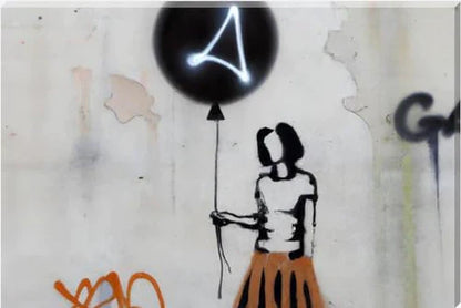 Banksy Inspired Girl With Black Balloon Canvas
