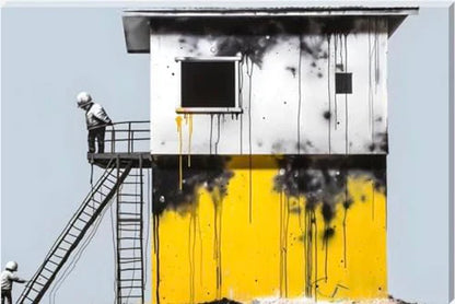 Banksy Inspired Ladder To Poverty Canvas