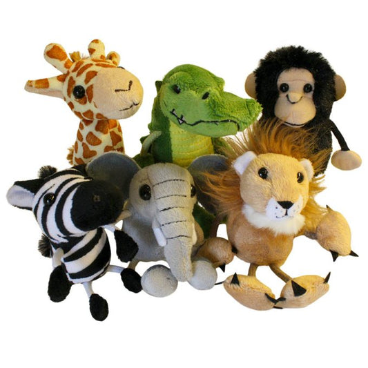 African Animals Set of 6  Finger Puppets