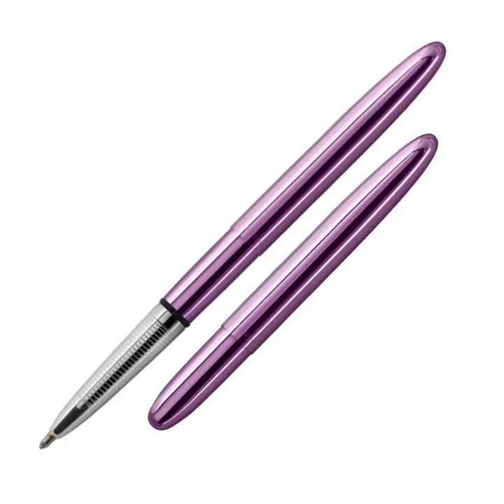 isher Space Bullet - Purple Passion with D Ring and Black Fisher Lanyard Neck Chain Pen