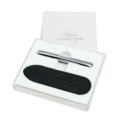 Fisher Space Bullet - Chrome Space Pen with Black Leather Pen Case