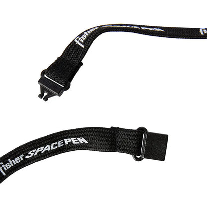 Fisher Space Bullet - Black with D Ring and Black Fisher Lanyard Neck Chain Pen