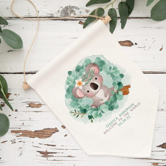 Personalised Koala Pennant Flag