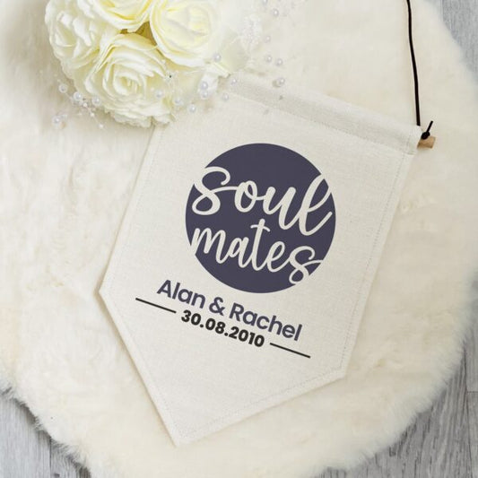 Soulmates Personalised Pennant Flag