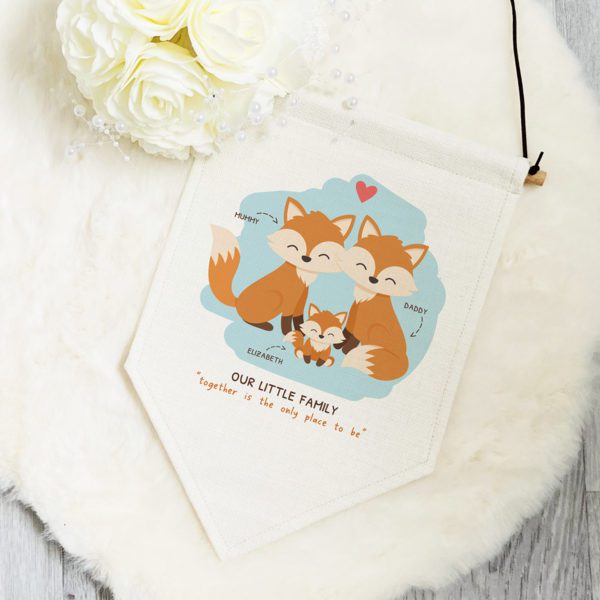 Fox Family Personalised Pennant Flag