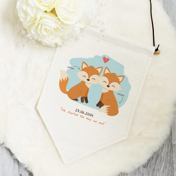 Fox Family Personalised Pennant Flag