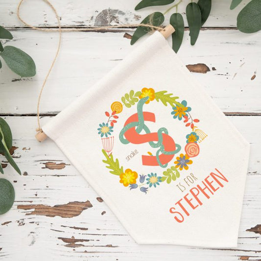 Animal Alphabet Personalised Pennant Flag