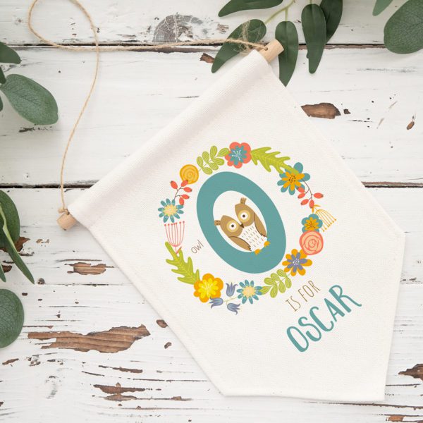 Animal Alphabet Personalised Pennant Flag