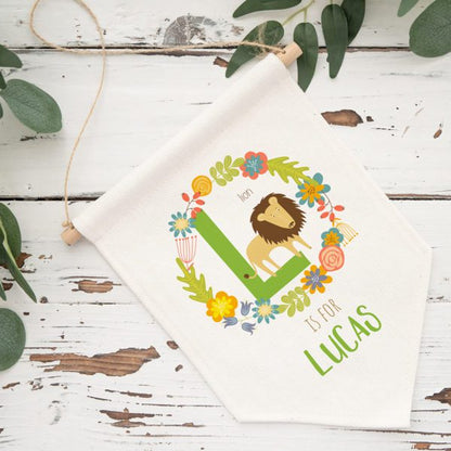 Animal Alphabet Personalised Pennant Flag