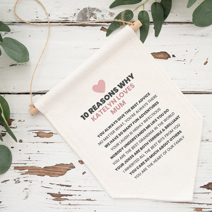 10 Reasons I Love You Personalised Pennant Flag
