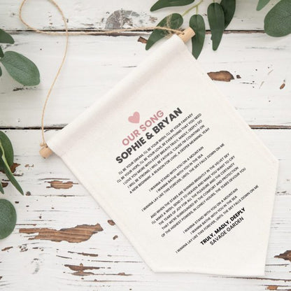 Our Song Lyrics Personalised Pennant Flag