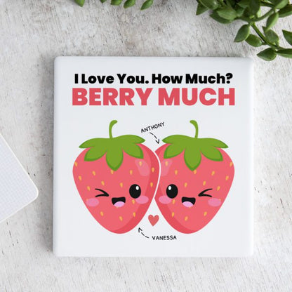 Berry Much Personalised Ceramic Coaster