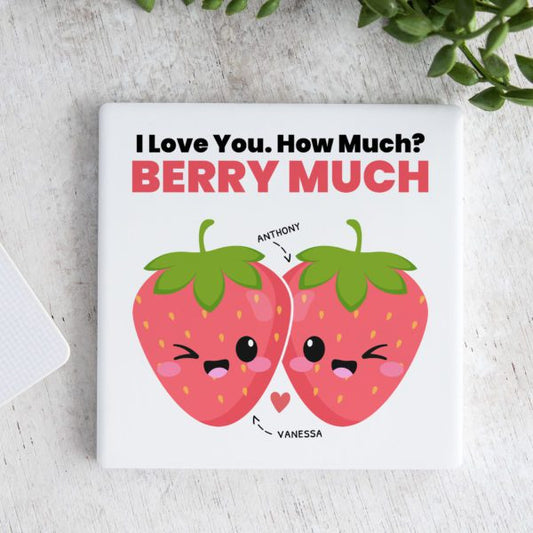 Berry Much Personalised Ceramic Coaster