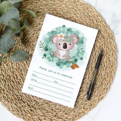 Koala Blush Party Invites (10pk)