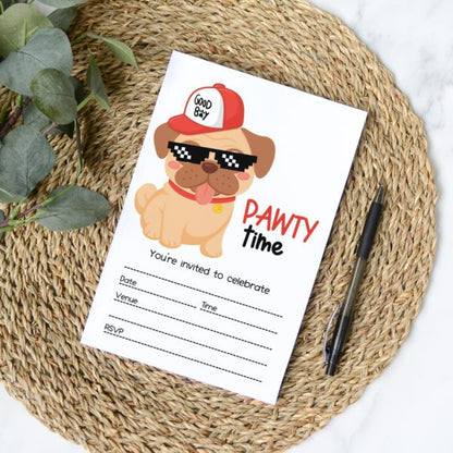 Pug Life Party Invites (10pk)