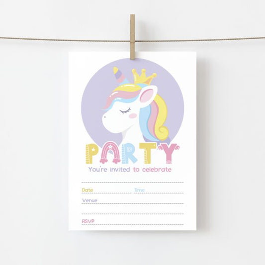 Unicorn Profile Party Invites (10pk)